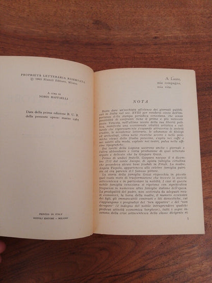 L'Osservatore Veneto février-juillet 1761 G. Gozzi, BUR 1965