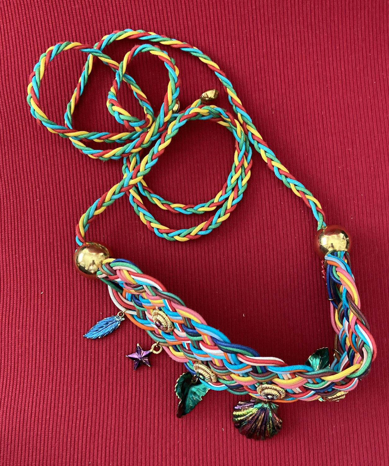 Beautiful multicolored belt with pendants