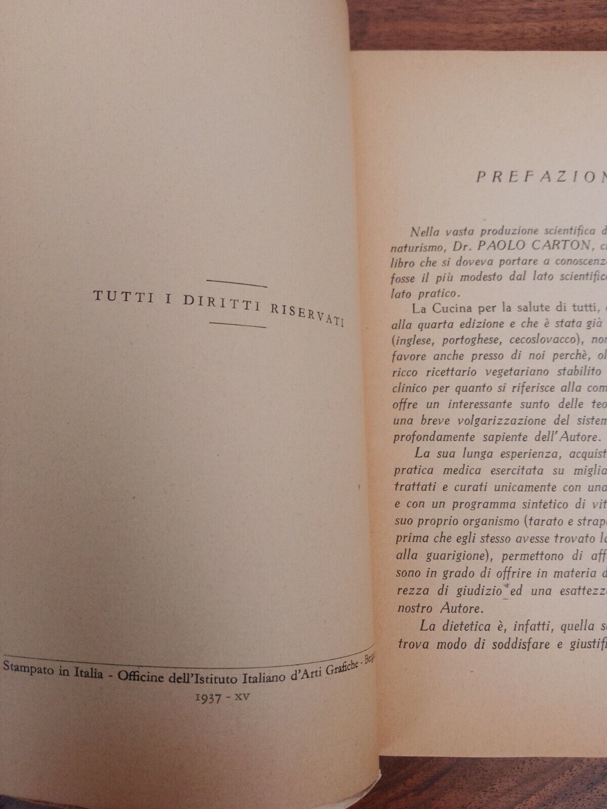 La cucina per la salute di tutti, P. Carton, Hoepli, 1937