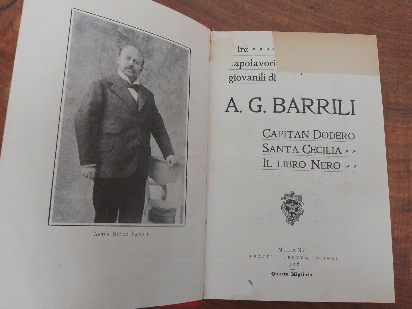 Capolavori, A.G. Barrili, f.lli Treves 1908