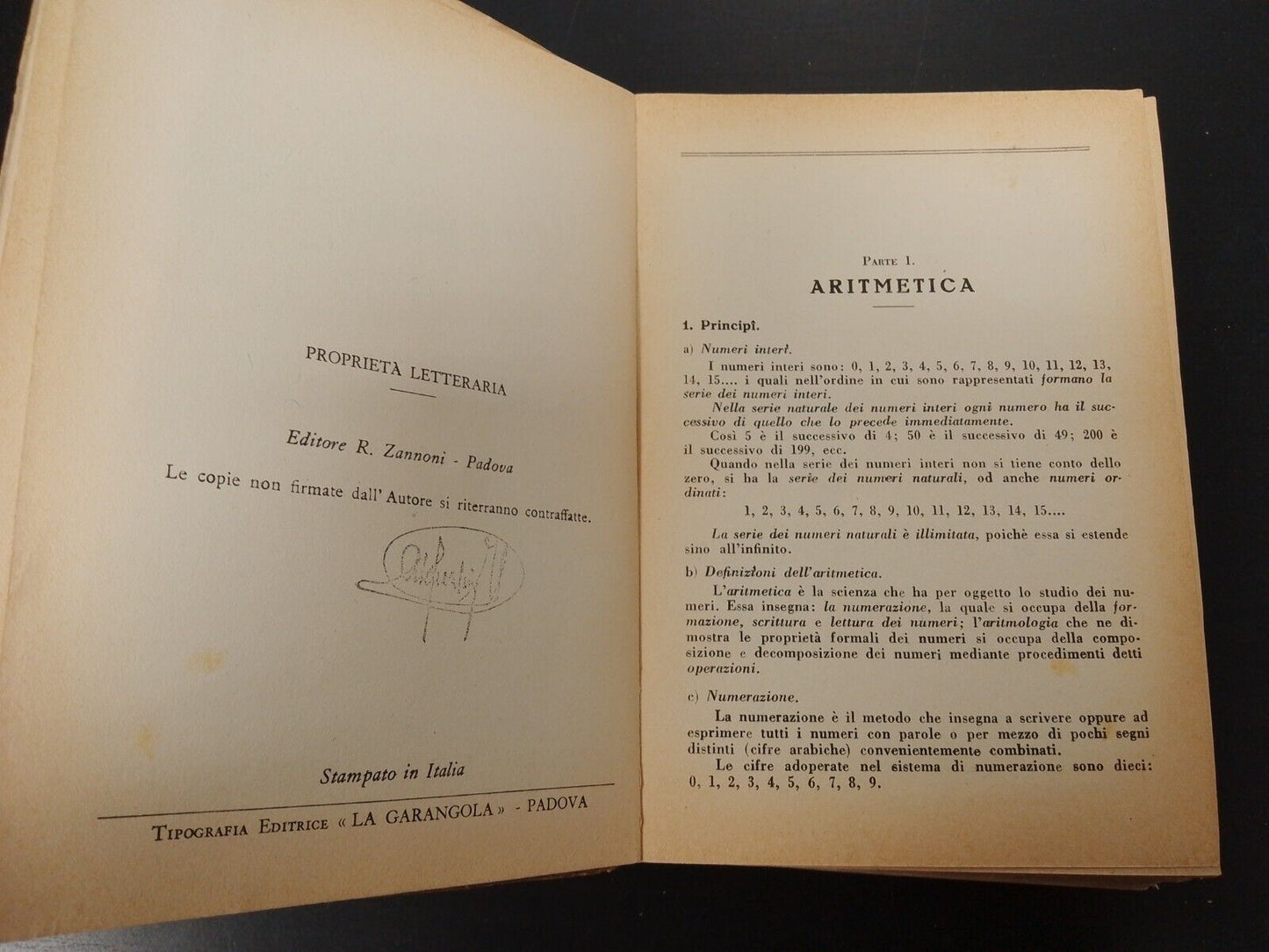 La Matematica per Tutti - F. Pasqualini - Zannoni Ed. 1941