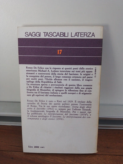 Interview on fascism, De Felice, Tascabili Laterza 1975 + articles