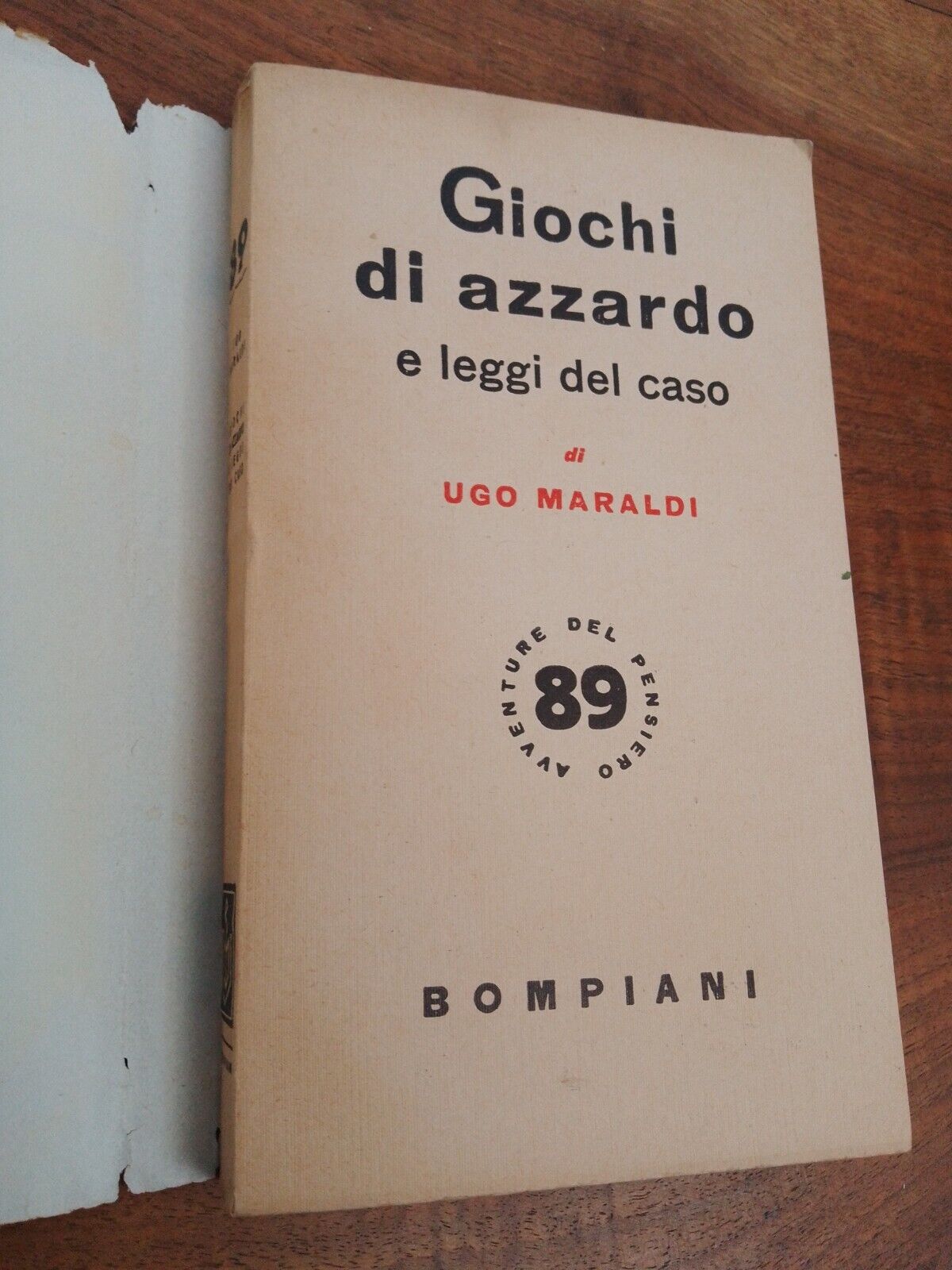 Gambling games and laws of chance, U. Maraldi, Bompiani 1953