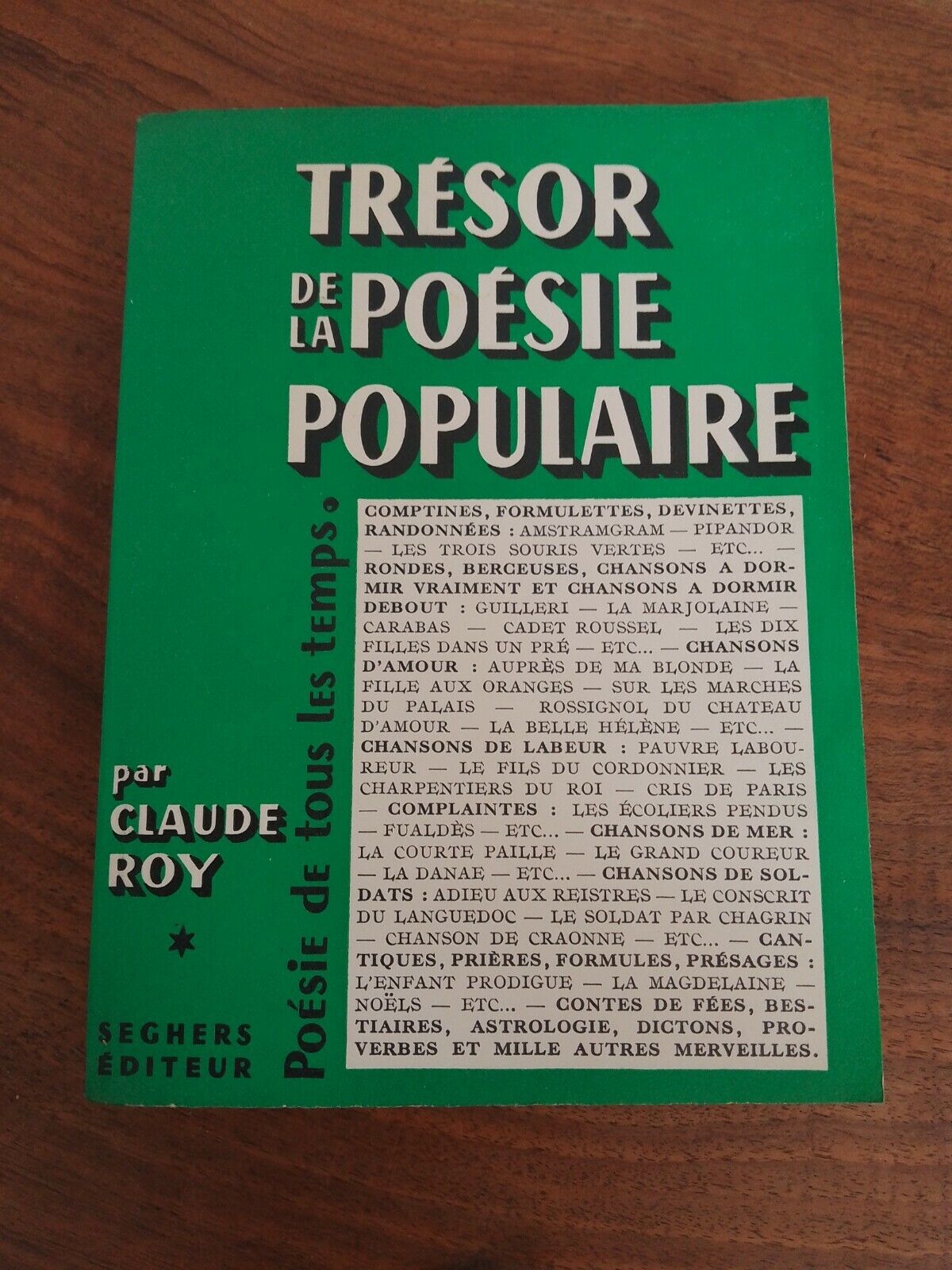 Tresor de la Poesie Populaire, C.Roy, Seghers Ed., 1954