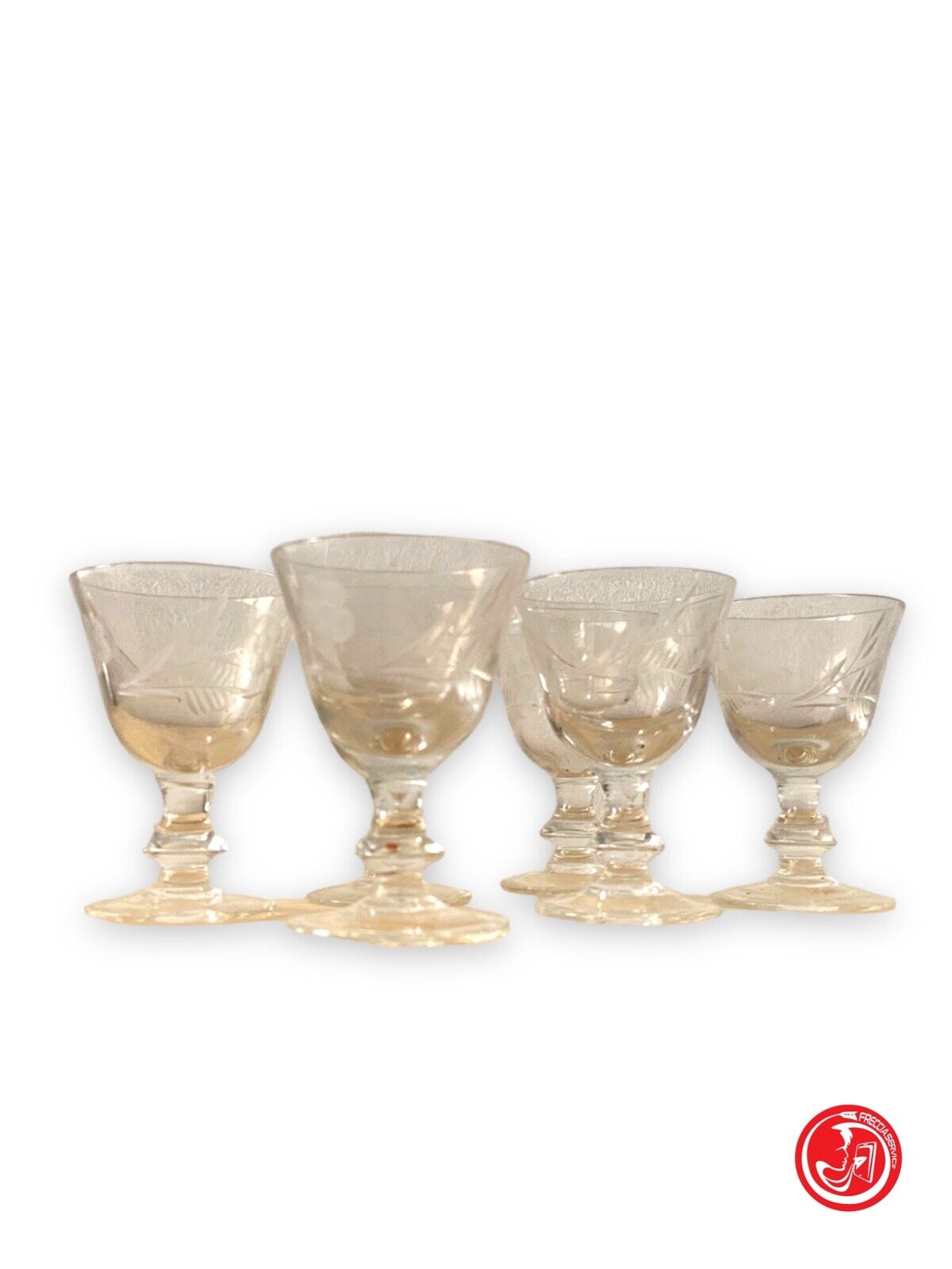 Set of 6 glass glasses for Genepì