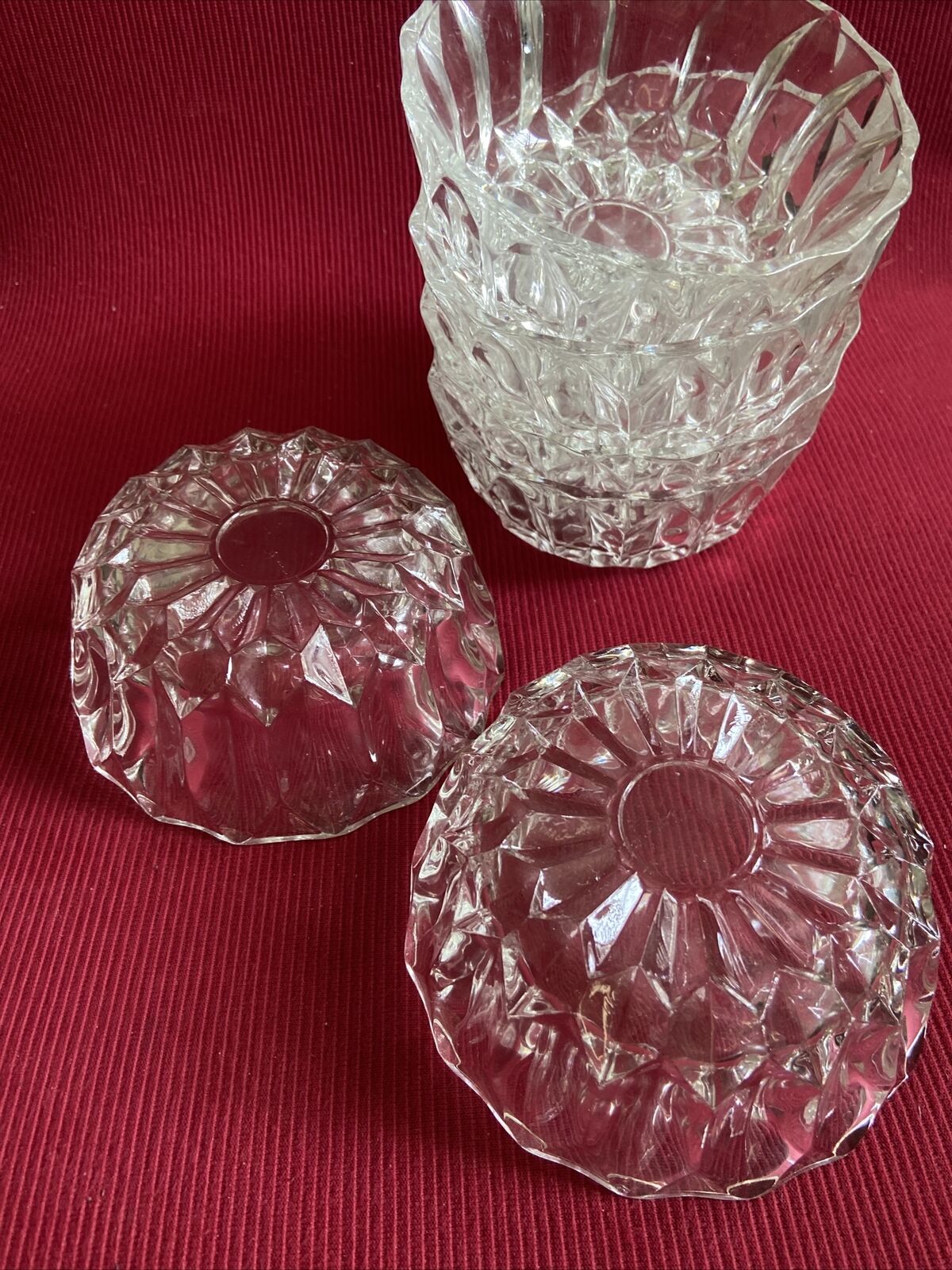 Plateau et 6 tasses en verre cristal