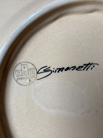 Piatto Grande Ceramica Firmato Simonetti