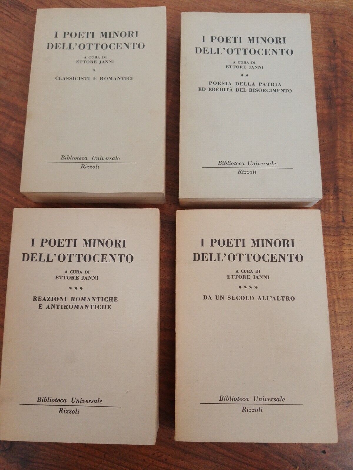 I poeti minori dell'Ottocento, a cura di E. Janni, vol.1-2-3-4, Rizzoli