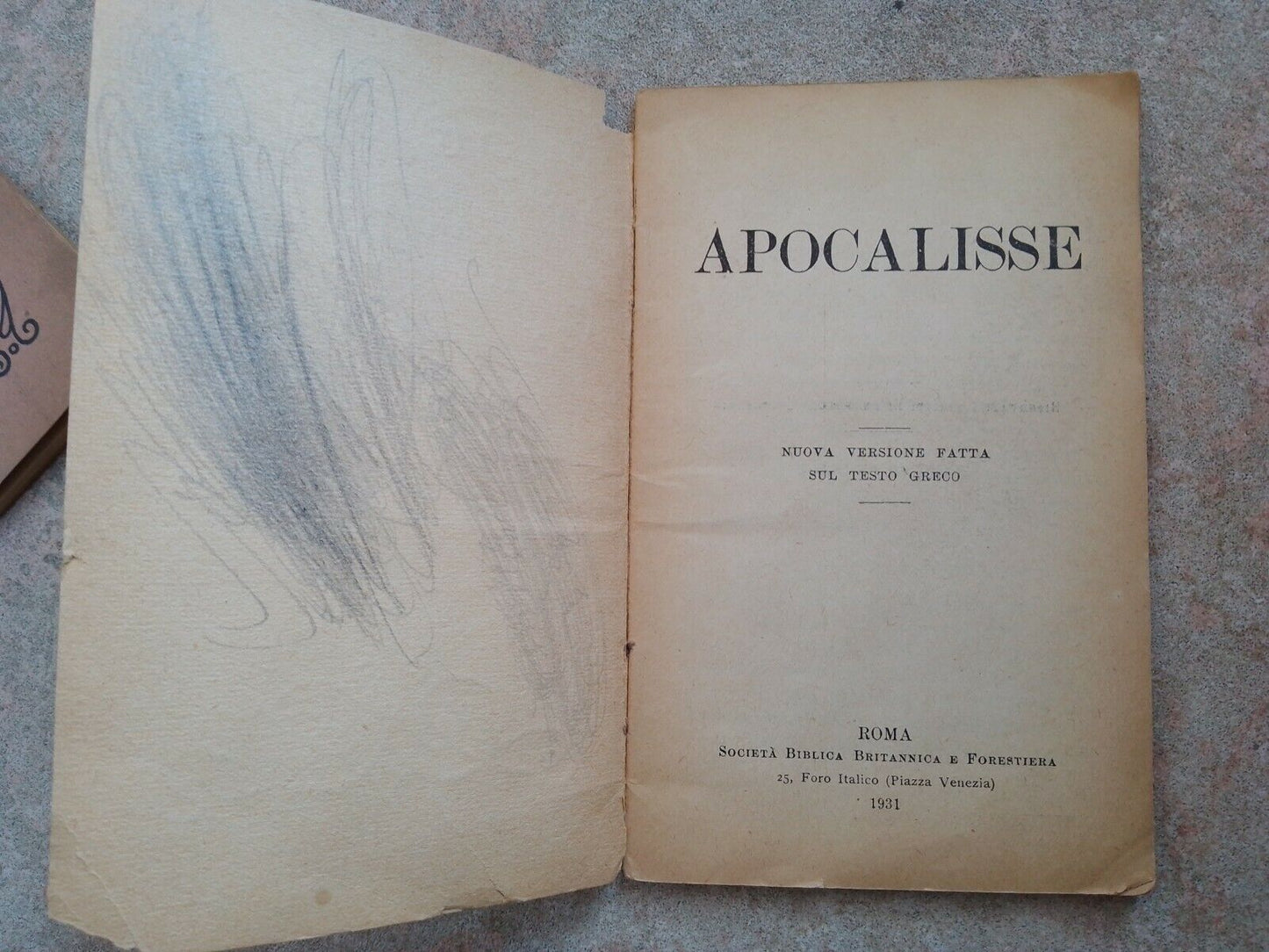 Job - Apocalypse, Société biblique britannique et étrangère, Rome 1929-31