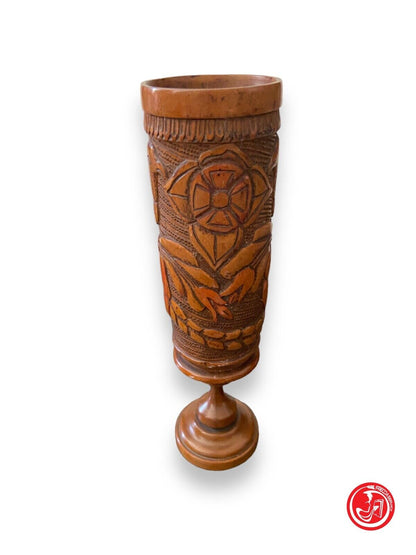 Small wooden vase - ethnic artisanal production 