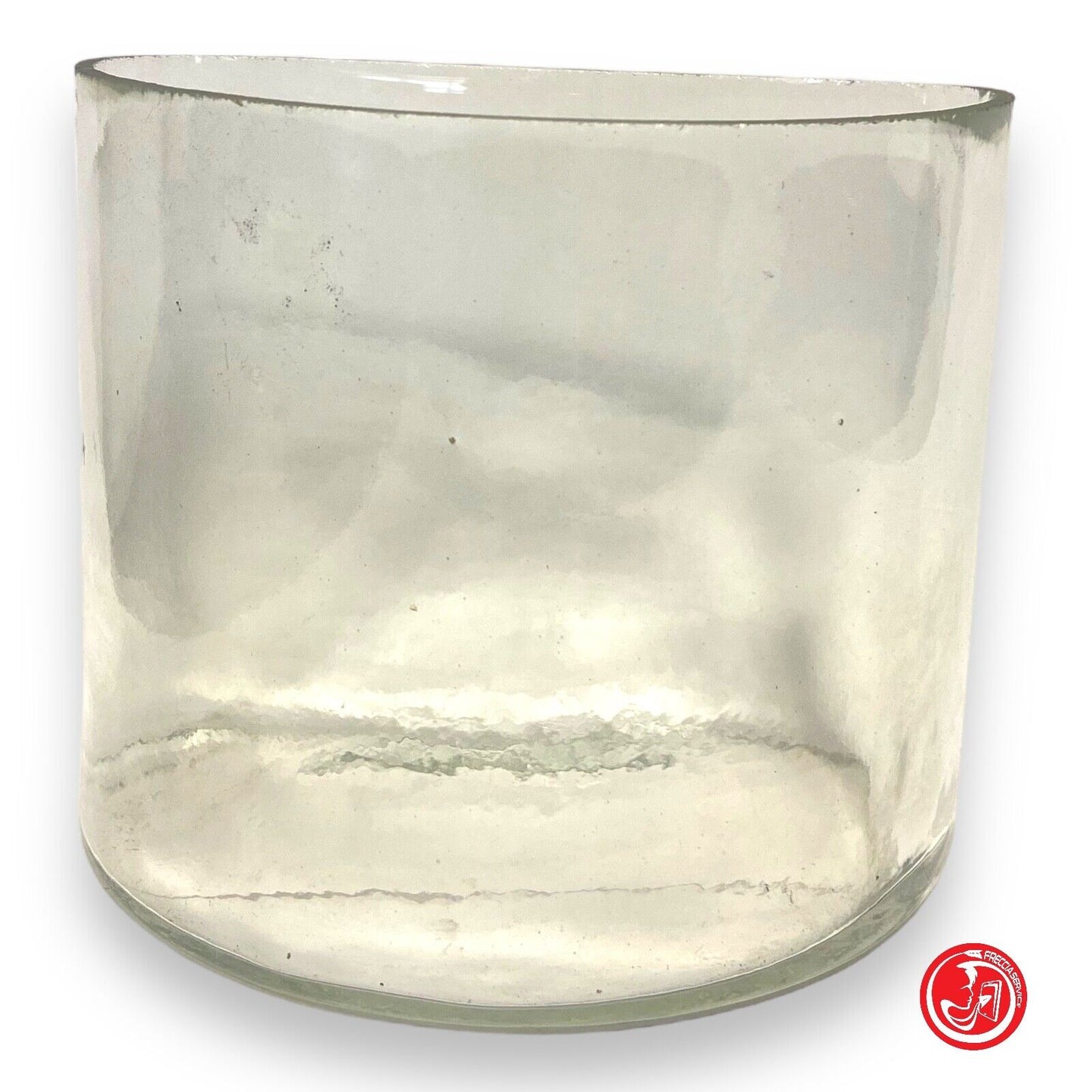 Crescent-shaped glass vase 