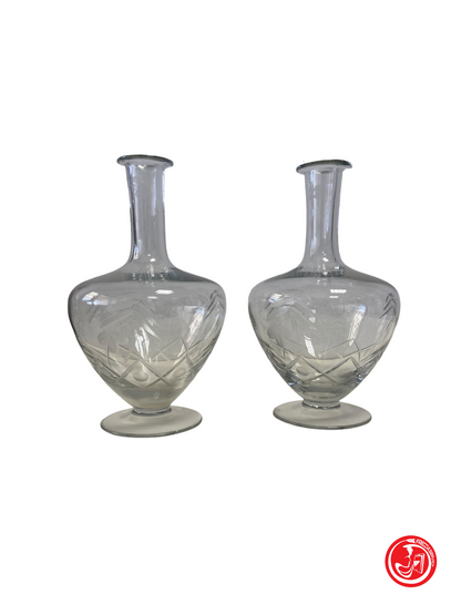 Paire de vases en verre