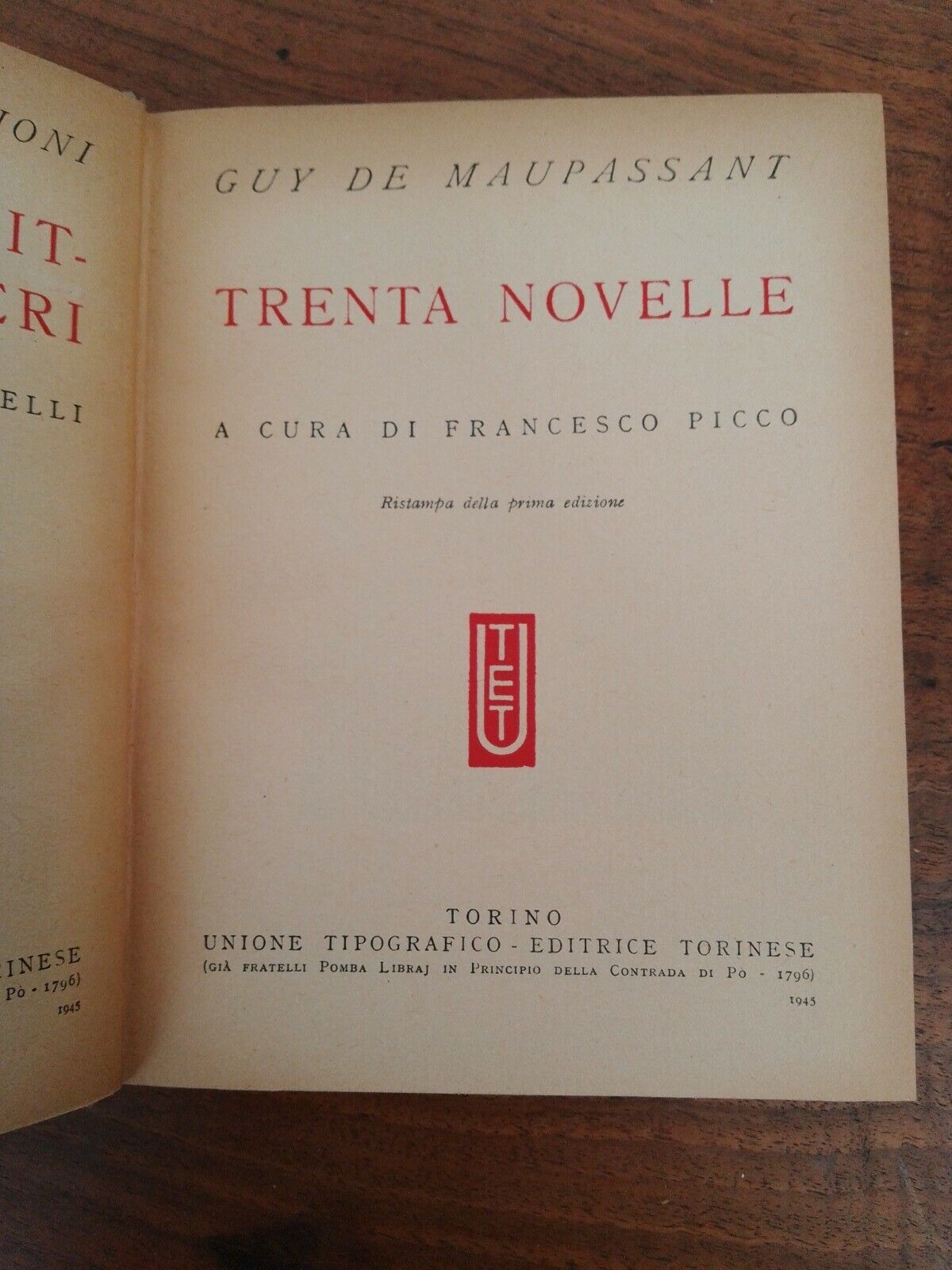 DE MAUPASSANT THIRTY NEWS UTET 1945