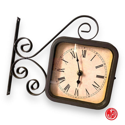 Horloge double avec support mural et double batterie 