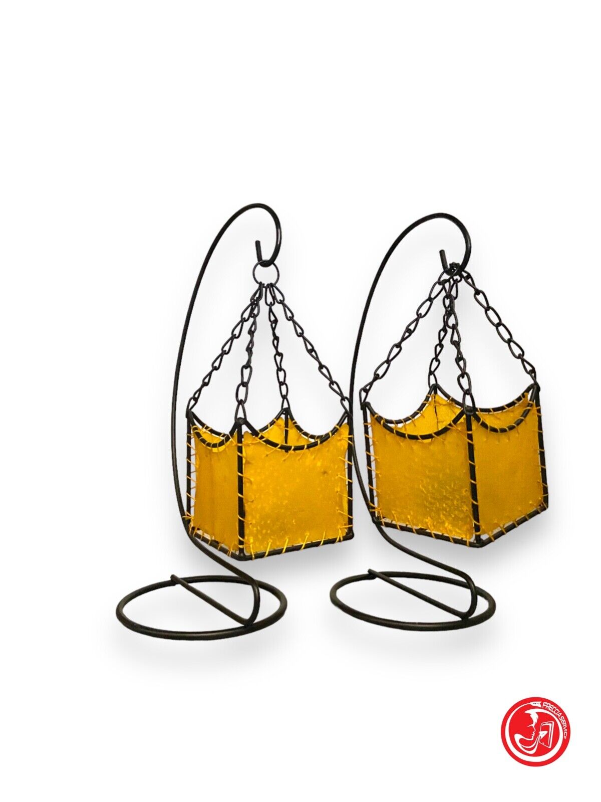 Pair of hanging candle holders
