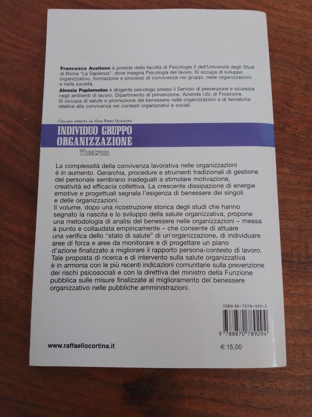 Santé organisationnelle, F. Avallone et A. Paplomatas, 2005