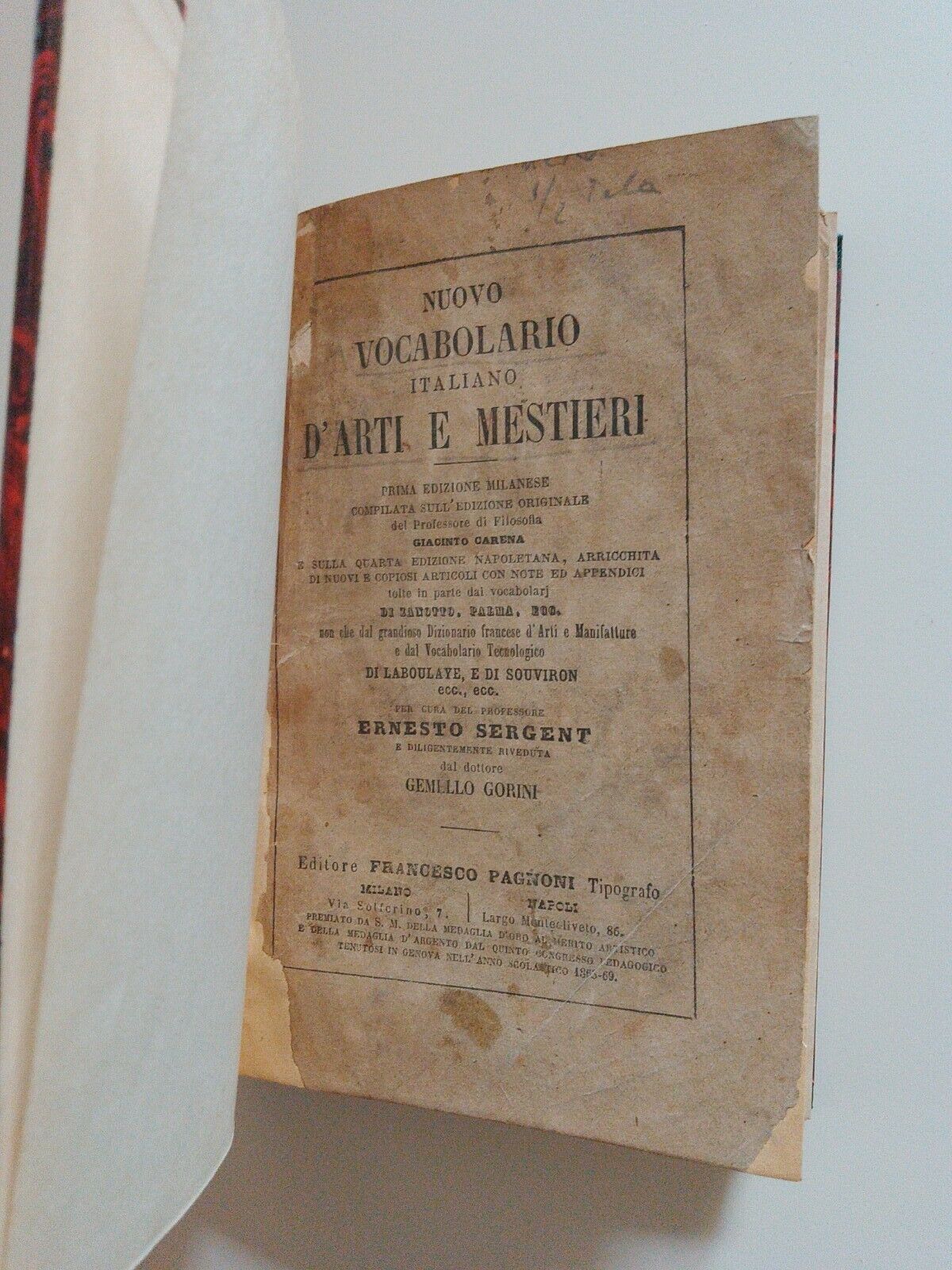 Nouveau vocabulaire italien des arts et métiers, Ed. Pagnoni