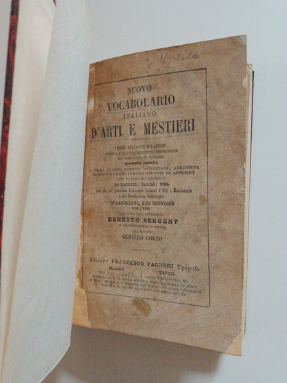 Nouveau vocabulaire italien des arts et métiers, Ed. Pagnoni