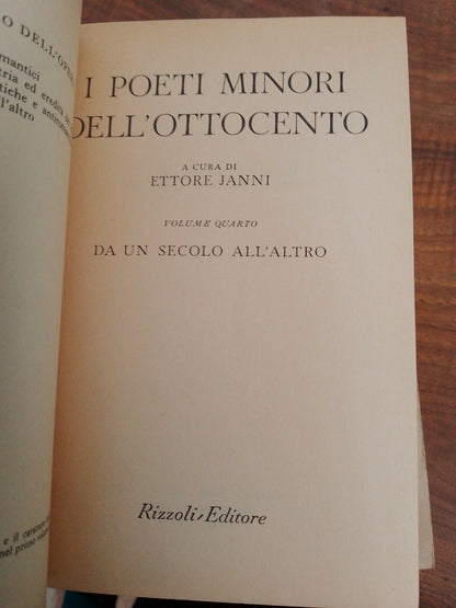 I poeti minori dell'Ottocento, a cura di E. Janni, vol.1-2-3-4, Rizzoli