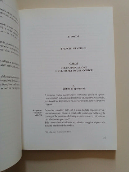 Il Codice Deontologico dei Naturopati Italiani, ed. Verde libri