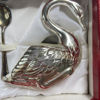 Silver Plated Bugatti Swans + Spoons