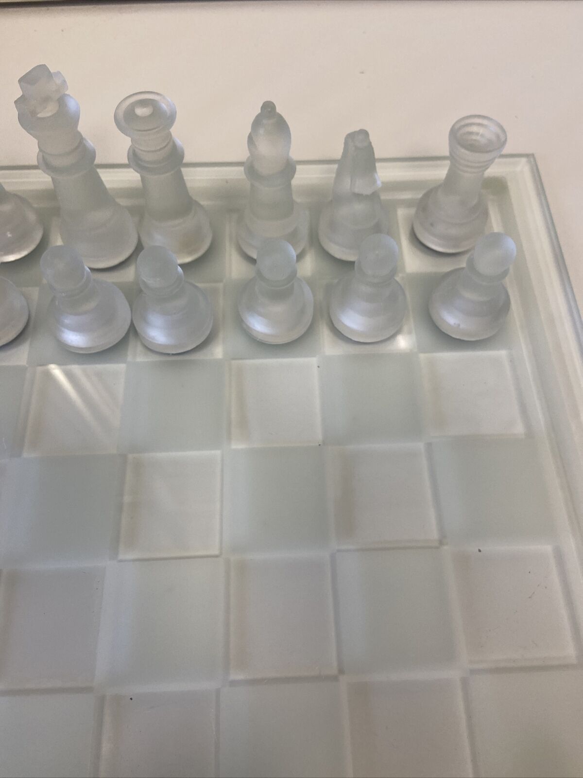 Chessboard in polished and satin glass 30.5x30.5cm