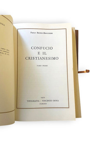 CONFUCIO E IL CRISTIANESIMO -TOMO PRIMO e SECONDO -TIPOGRAFIA VINCENZO BONA 1973