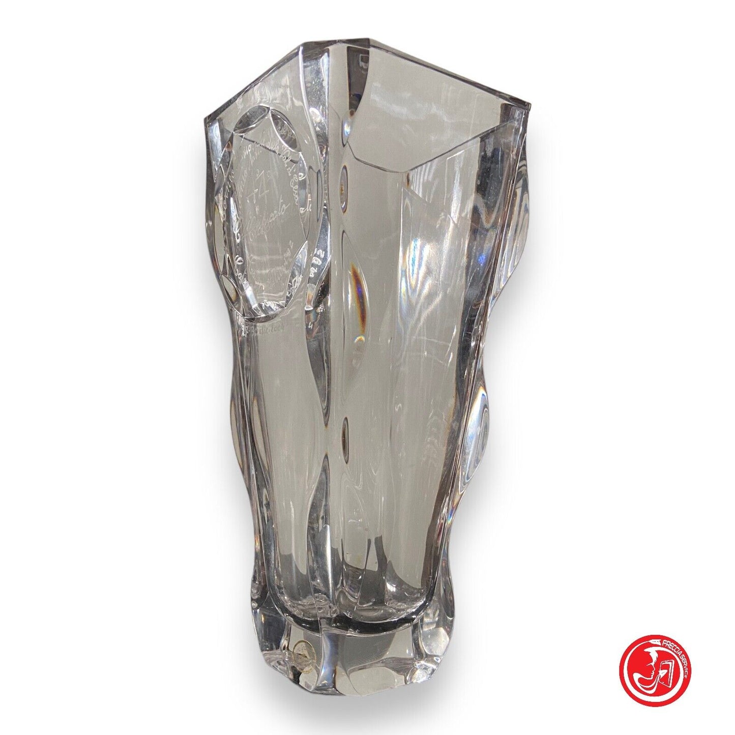 Vase trophée en cristal 