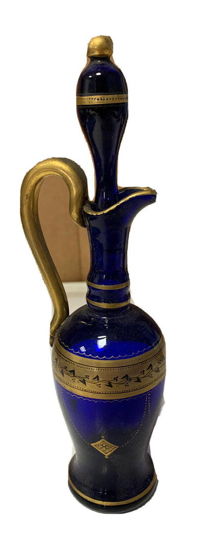 Blue glass cruet