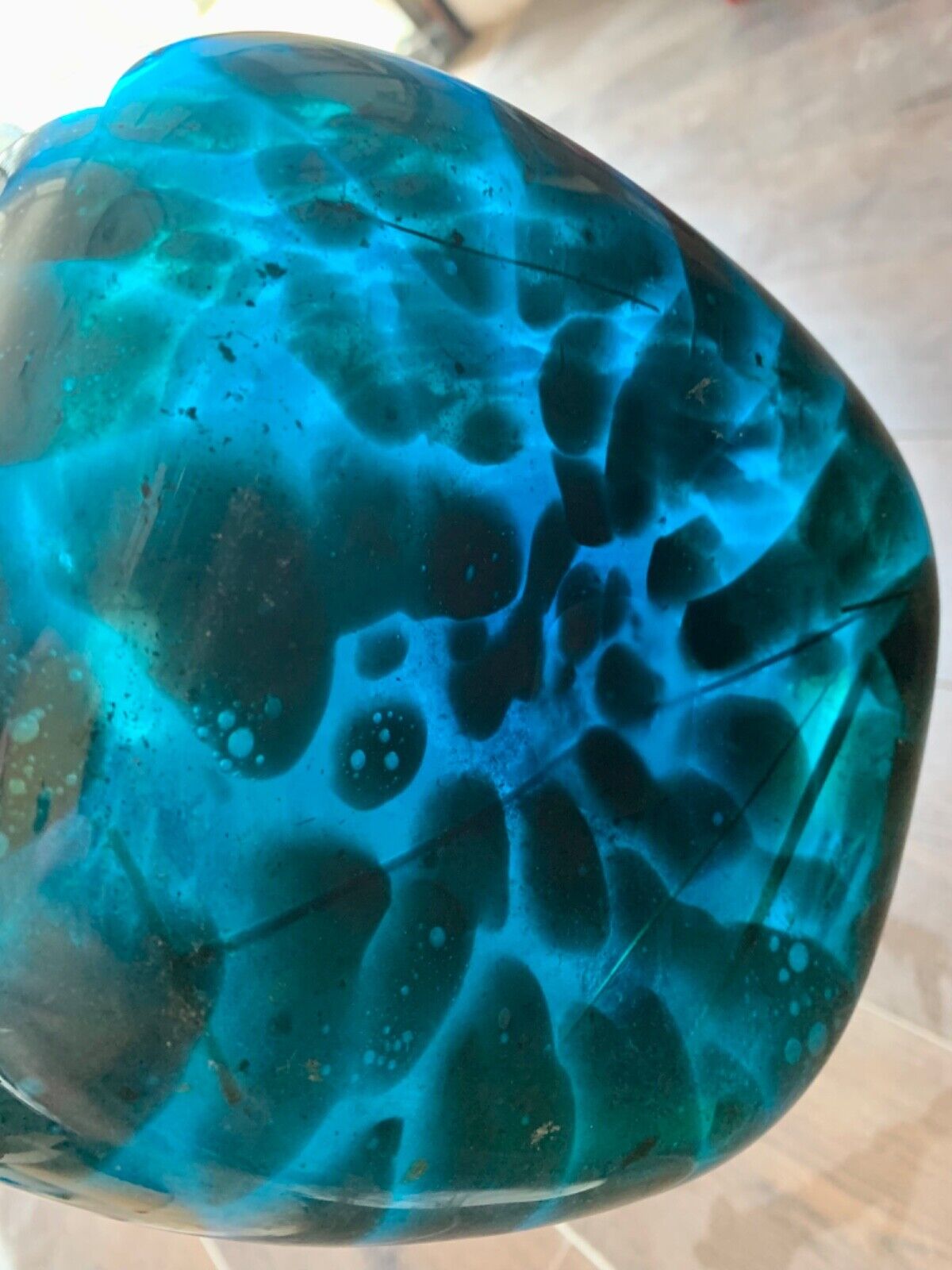 Blue glass vase