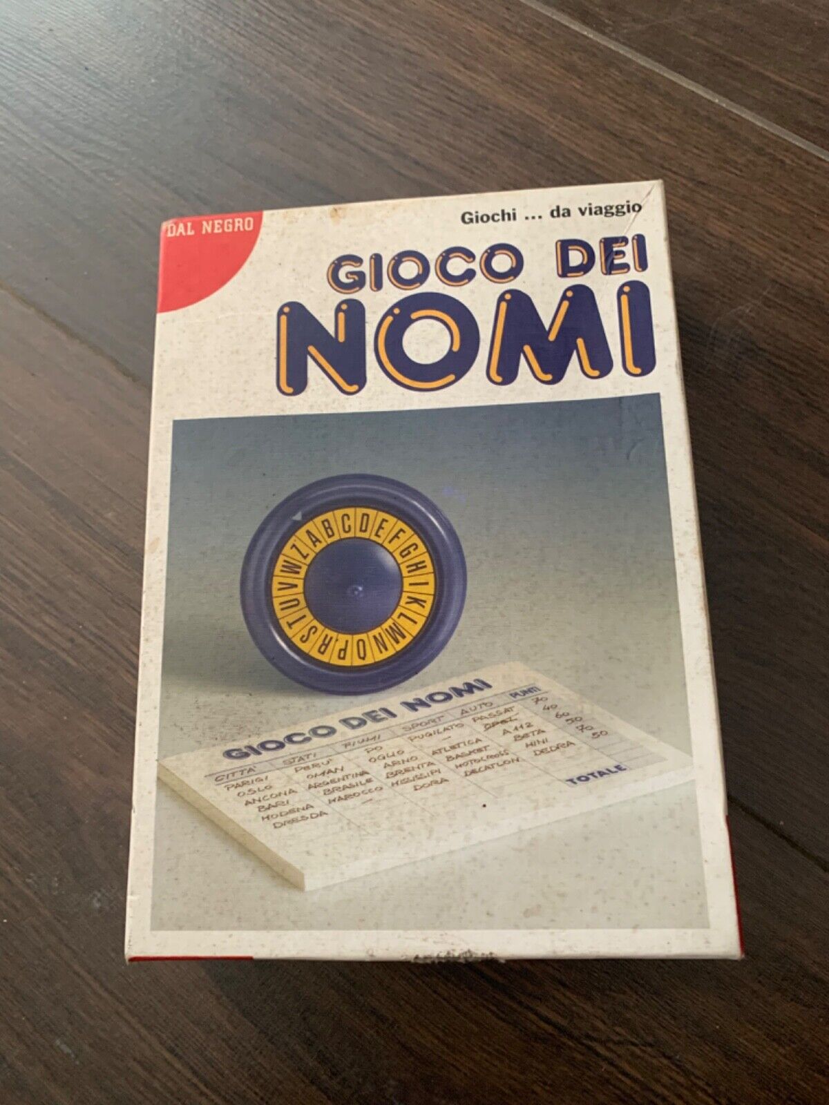 Gioco da viaggio vintage - Il gioco dei nomi