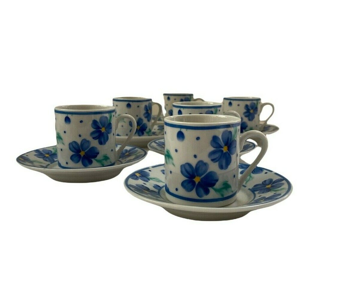 Service de 6 tasses à café - Porcelaine fine