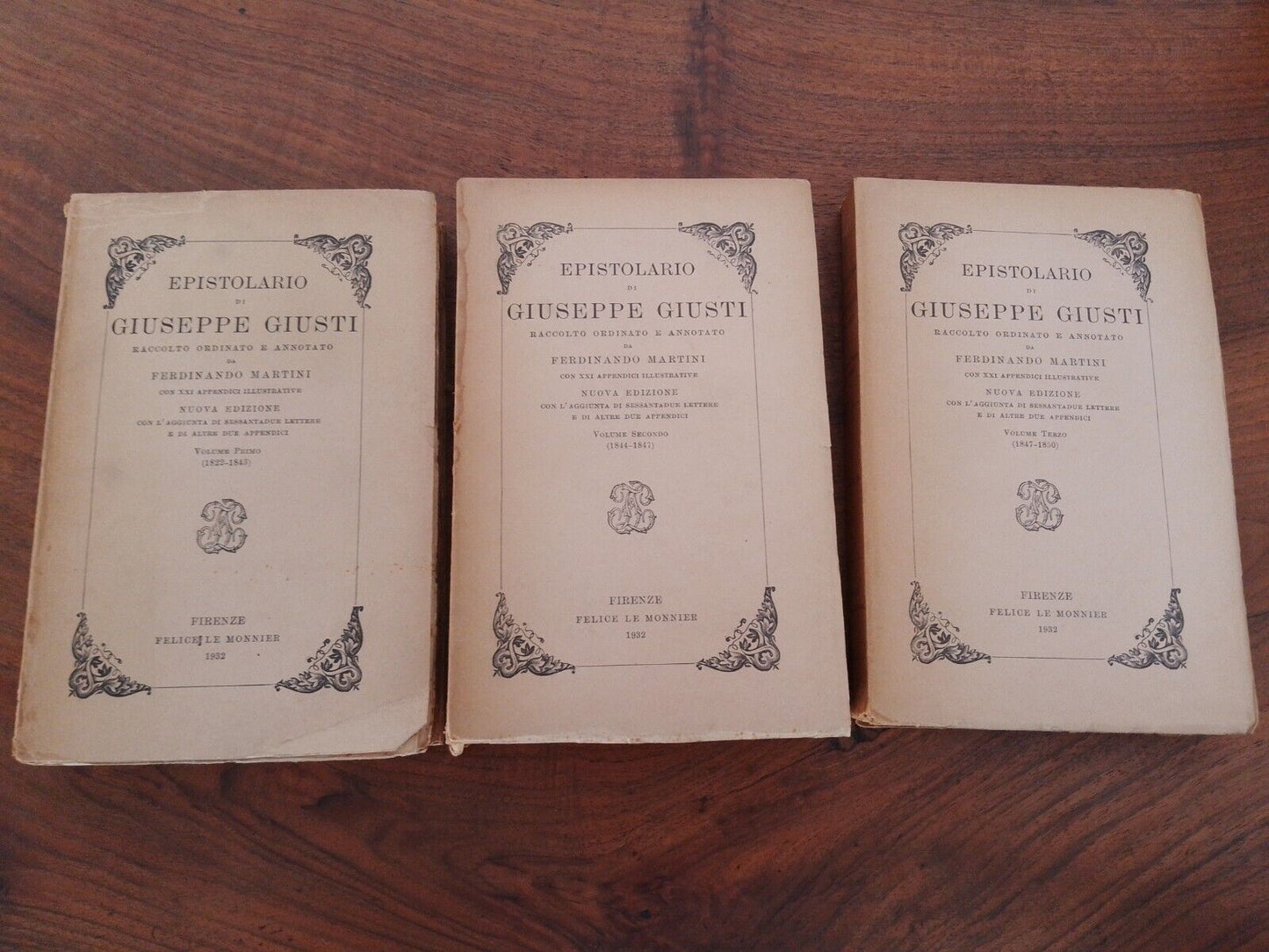 Epistolario di Giuseppe Giusti, vol.1-2-3, Le Monnier 1932