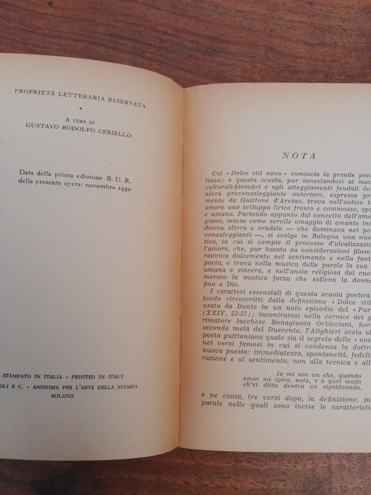 I Rimatori del Dolce Stil Novo, Guinizelli, Cavalcanti, ...1950 Rizzoli