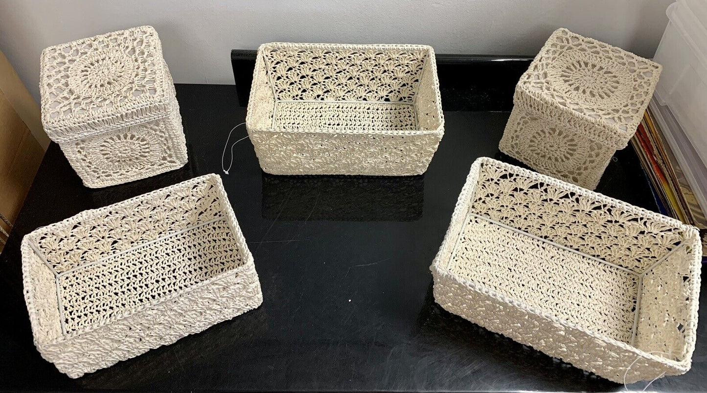 Set of fabric storage baskets