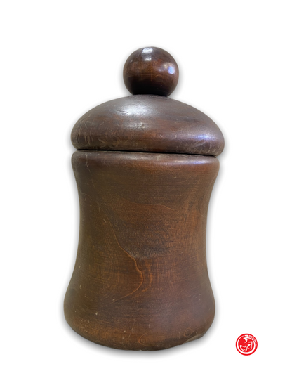 Heavy wooden jar with lid