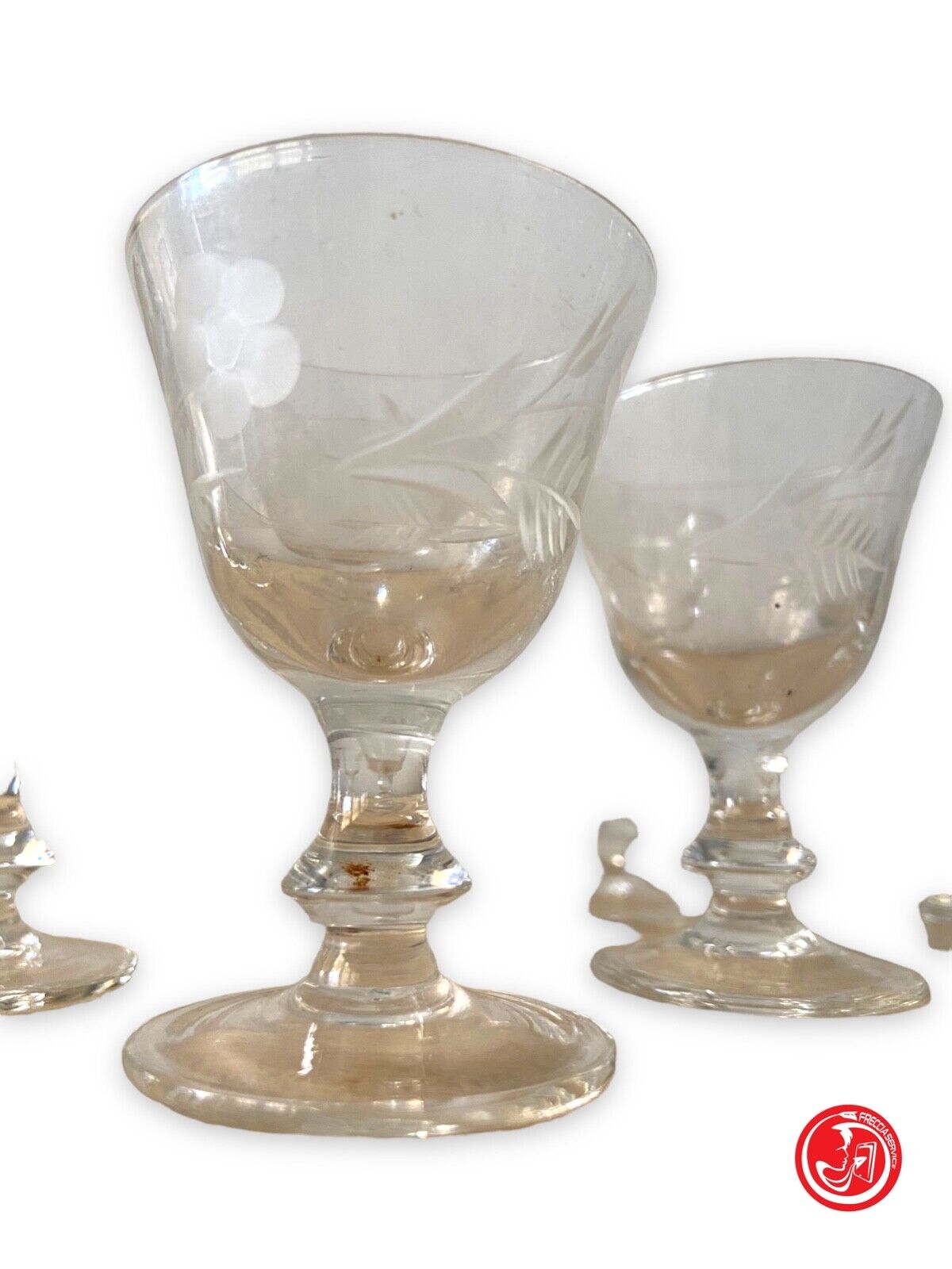 Set of 6 glass glasses for Genepì