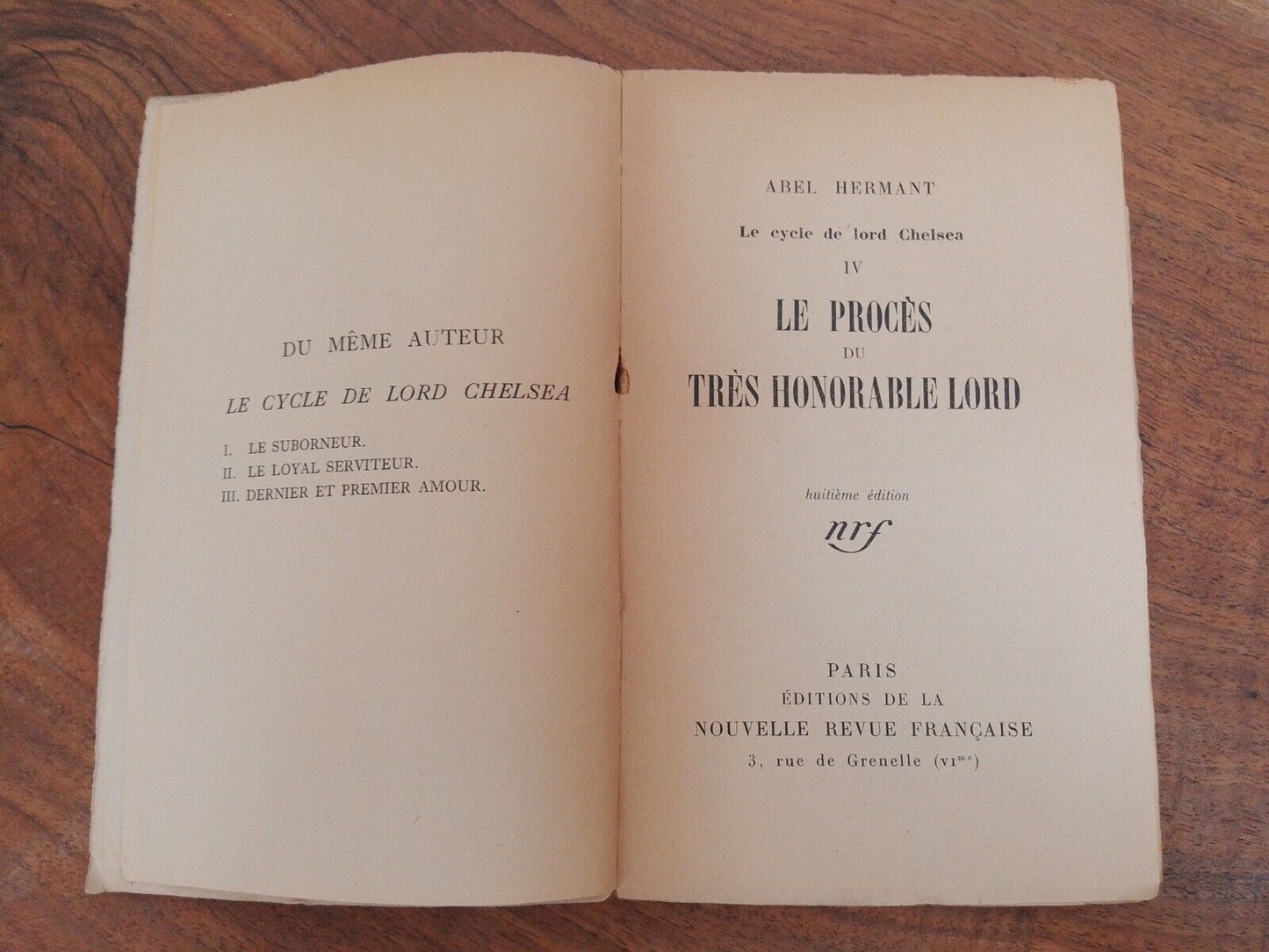 Le procès du très honorable lord - A. Hermant - nrf 1923 - Raro