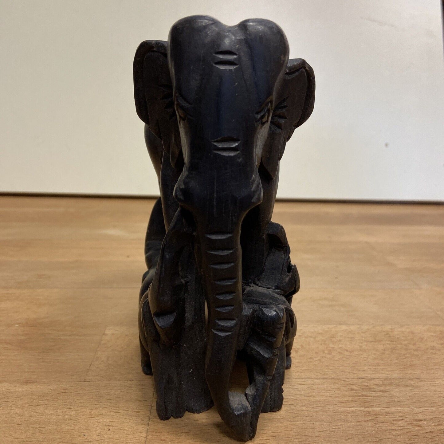 African Elephant Sculpture In Wood