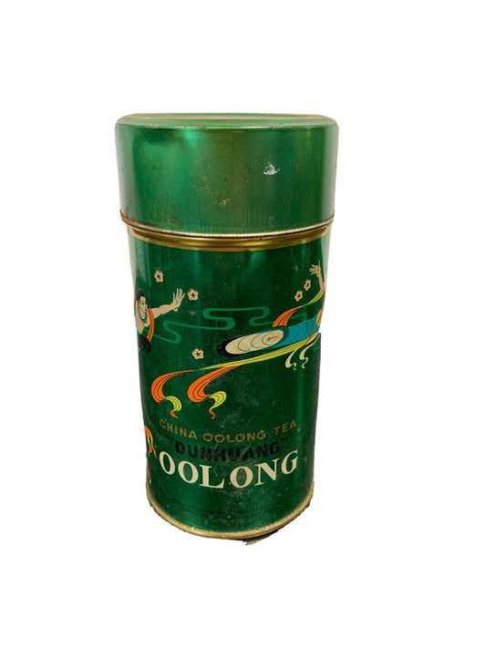 Tube d’étain de thé Oolong de Chine vintage