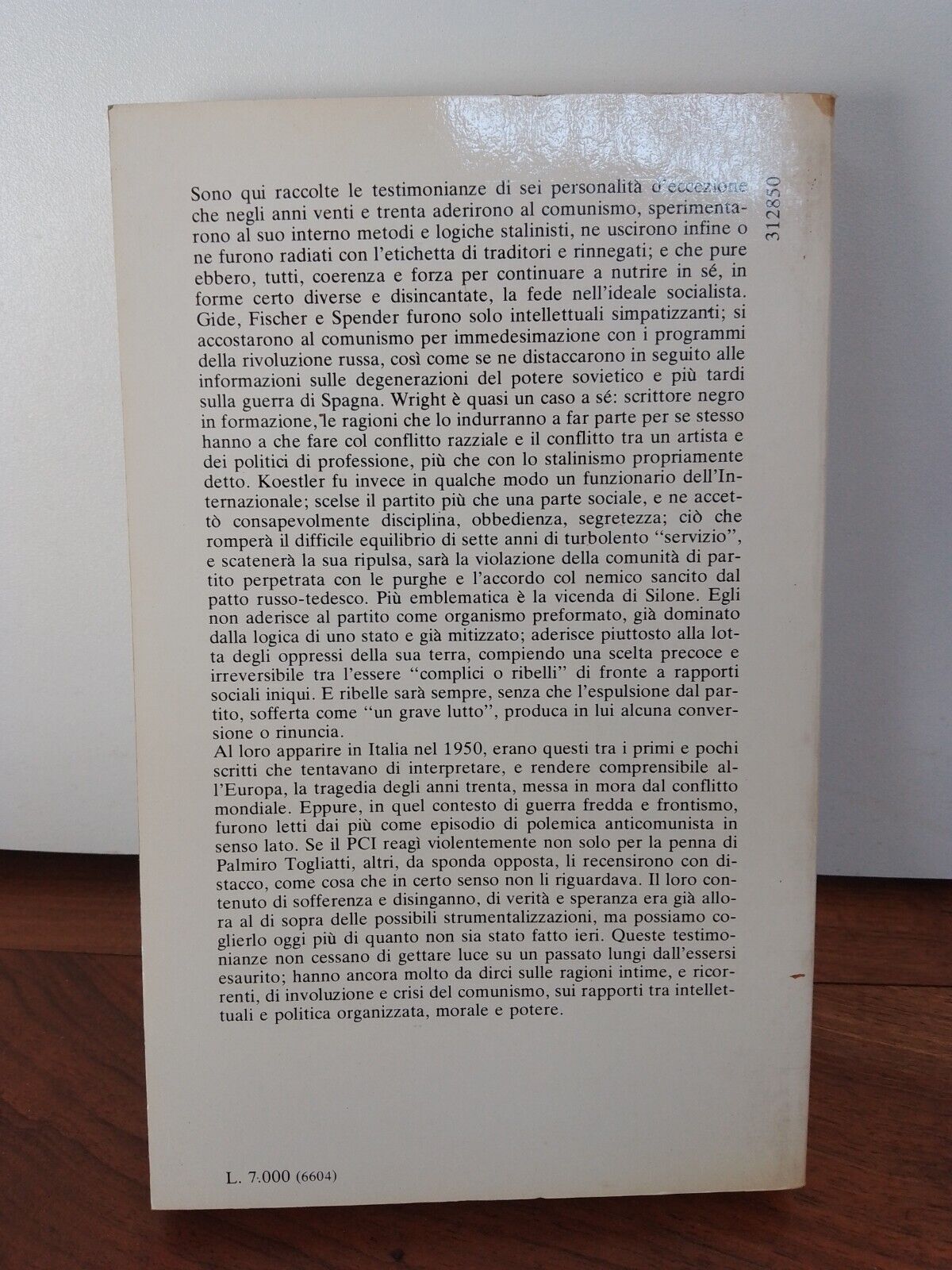 Le Dieu qui a échoué, Gide-Fischer-Koestler-Silone-Spender-Wright, Bompiani 1980