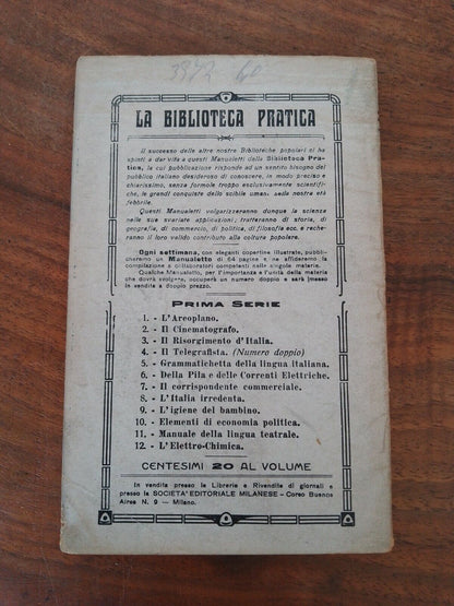 Manual of Theatrical Language, Papiol, SEI Milan 1909 Rare