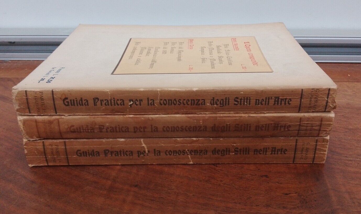 Practical guide for the knowledge of styles in art - 3vol. - G. Aprato - 1933