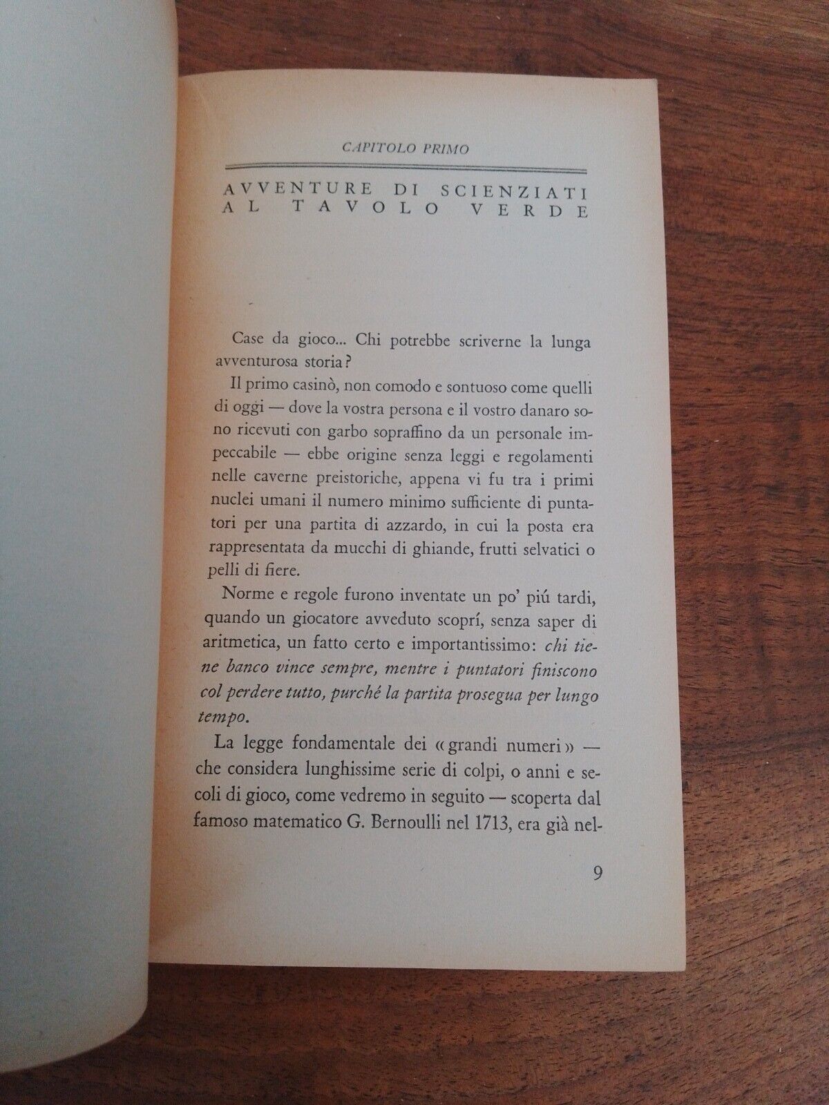 Gambling games and laws of chance, U. Maraldi, Bompiani 1953