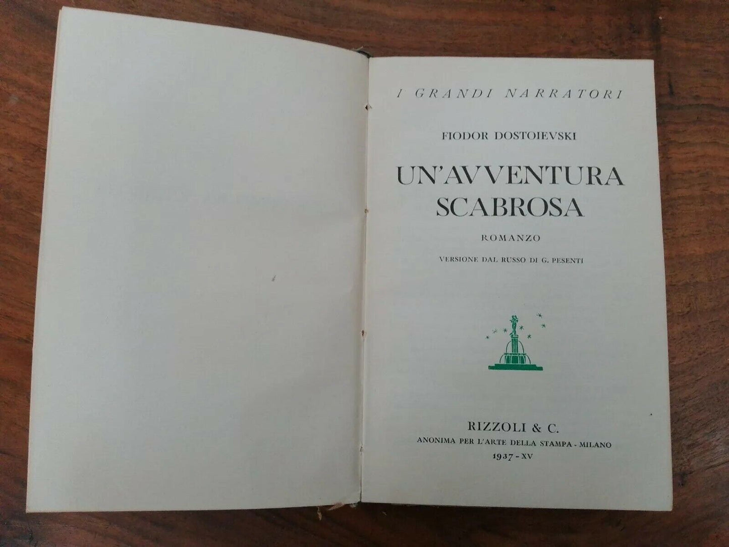 Un'avventura scabrosa, F. Dostoievski, Rizzoli, 1937, RARO