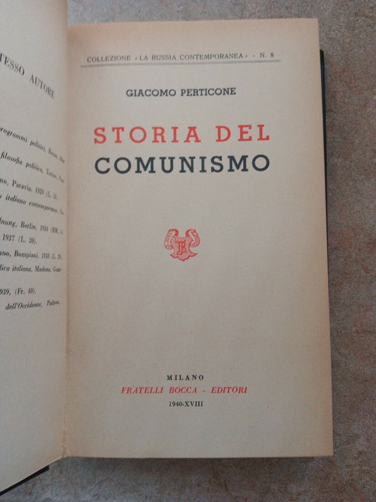 Histoire du communisme, G.Perticone, frères Bocca, 1939