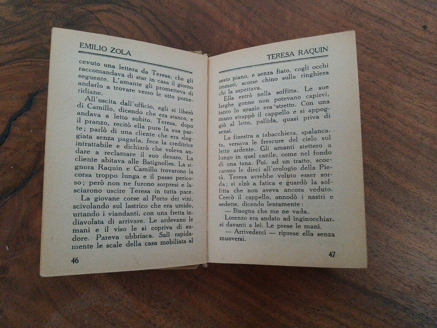 Teresa Raquin, E. Zola, maison "Gloriosa" éd. Italien, 1921, Mini-rare