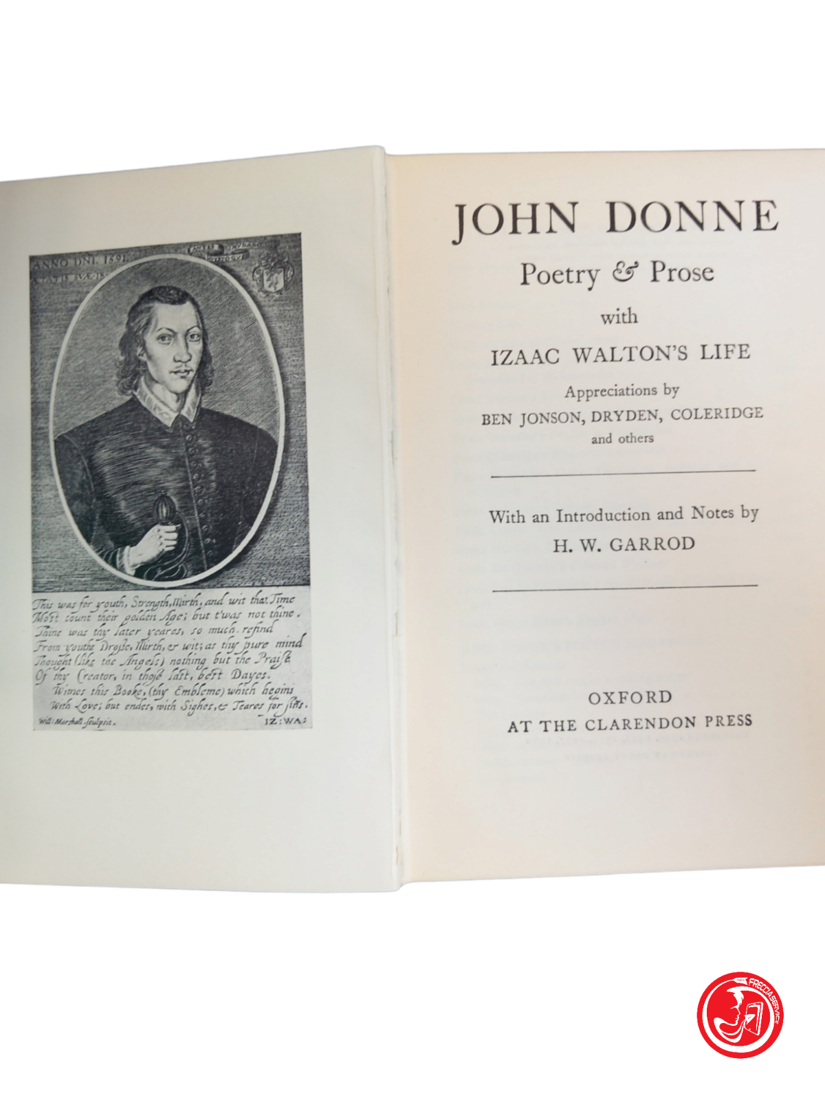 JOHN DONNE Poetry &amp; Prose with Izaac Walton's Life