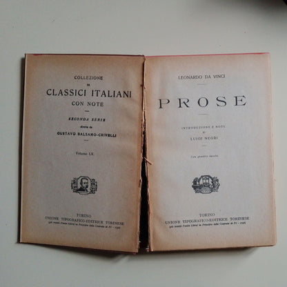 Leonardo Da Vinci, PROSE, UTET.