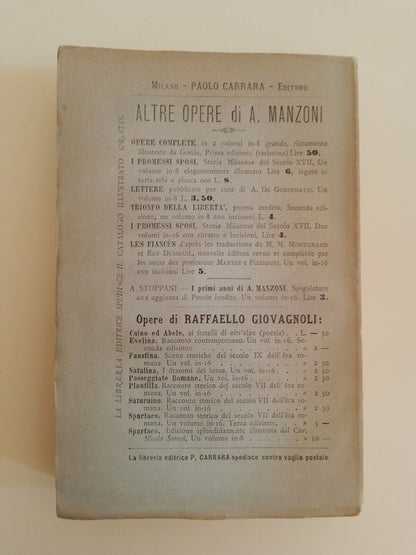 Letters by A. Manzoni - vol. 1 - G. Sforza - Carrara Ed. 1882